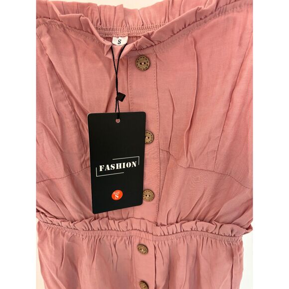 Women’s Button-Down Midi Sundress Sleeveless A-Line Beach Dress Size S NWT - Picture 8 of 8